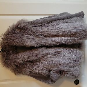 Reversible Mixed Media Coat w/ Removable Sleeves